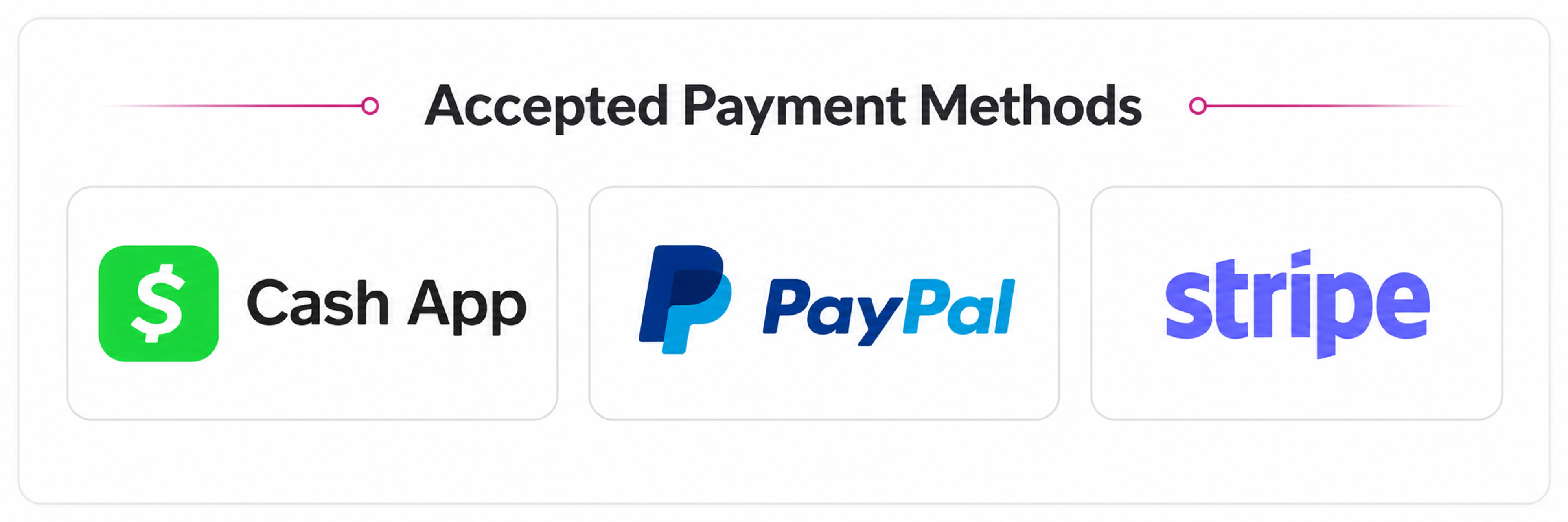 Accepted payment methods